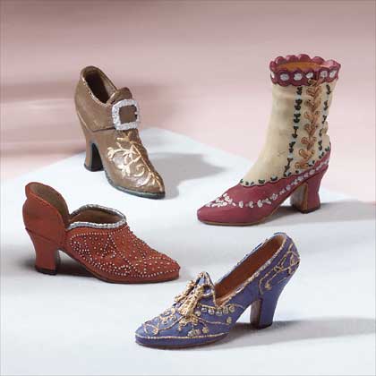 A selection of decorated dancing shoes